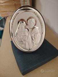 Quadro Sacra Famiglia argento Valenti