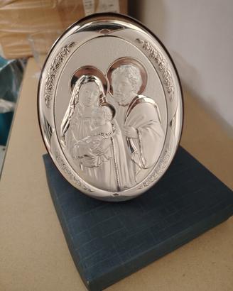 Quadro Sacra Famiglia argento Valenti