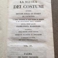 Libro antico La Scuola dei Costumi di G. Blanchard