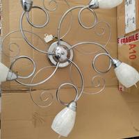 Lampadario vetro e acciaio