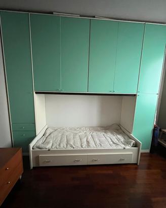 Camera bambino con letto una piazza e armadio
