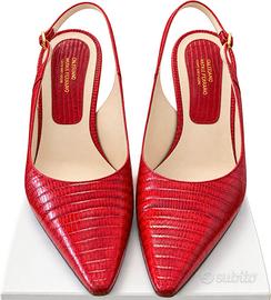 Slingback vintage Valeriano Natale Ferrario rosse