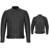 Giacca pelle moto vintage gasoline morbida nera