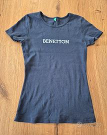 T shirt blu Benetton TG S
