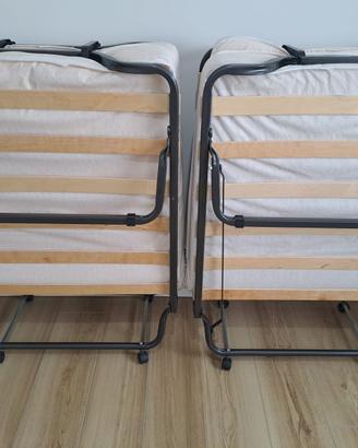 2xCOSTWAY letto pieghevole con materas memory foam