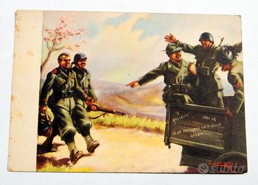 Cartolina epoca fascista "TORNANO GLI SQUADRISTI"