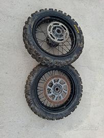Coppia ruote cerchio 17 enduro/motard