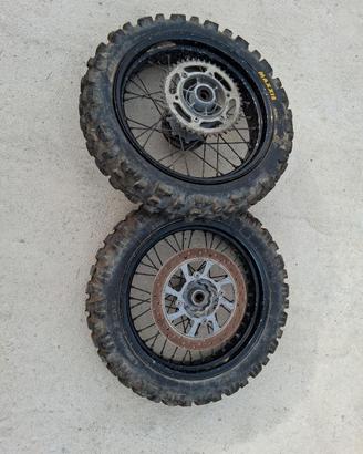 Coppia ruote cerchio 17 enduro/motard
