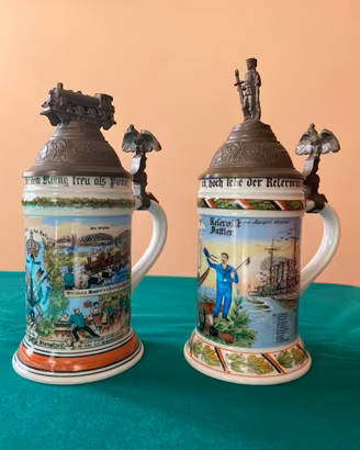 Coppia Boccali Birra Militari Tedeschi