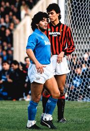 Fotografia Napoli Milan Maradona e Maldini 