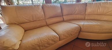Divano angolare 4 posti in vera pelle