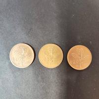 monete 20 lire 1957, 1958,1969.