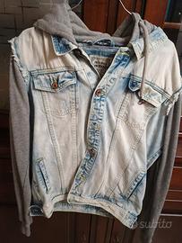 giacca denim jeans e felpa con cappuccio Alcott XL