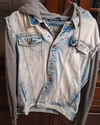 giacca denim jeans e felpa con cappuccio Alcott XL