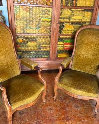 Coppia di poltrone antiche-  modello fine 800