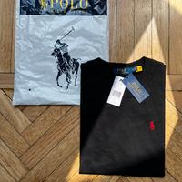 Maglia Polo Ralph Lauren Nera Logo Cavalli Rosso