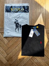Maglia Polo Ralph Lauren Nera Logo Cavalli Rosso
