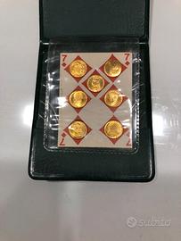 Carta settebello-monetine-monete-medaglie placcate