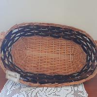 Cesto in vimini bicolore – Nuovo 65 x 40 x 13 cm