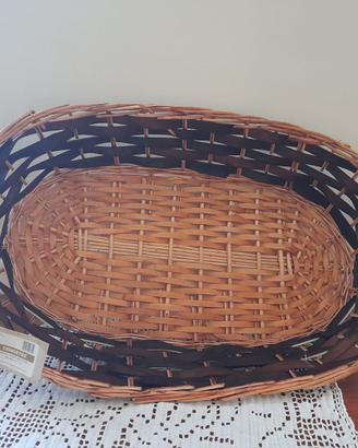 Cesto in vimini bicolore – Nuovo 65 x 40 x 13 cm