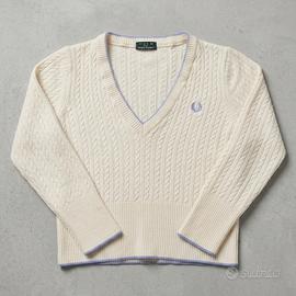MAGLIA FRED PERRY DONNA 🤍 Beige & Baby  blue M