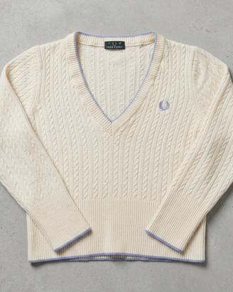 MAGLIA FRED PERRY DONNA 🤍 Beige & Baby  blue M