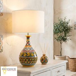Lume Siciliano in Ceramica di Caltagirone completo