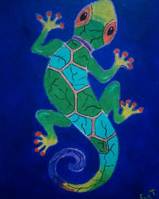 dipinto acrilico geco