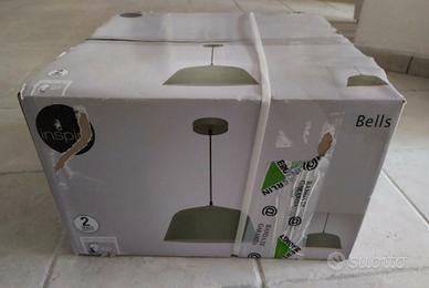 Lampadario verde salvia in acciaio