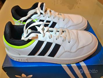 Adidas Hoops 2.0 K White/Green mis. 35,5