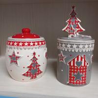 Set 2 barattoli biscotti decori natalizi nuovi