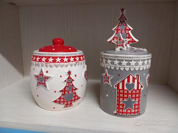 Set 2 barattoli biscotti decori natalizi nuovi