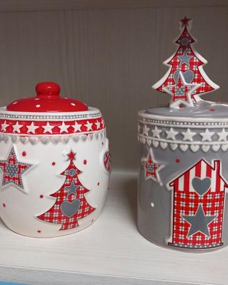 Set 2 barattoli biscotti decori natalizi nuovi
