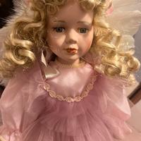 Bambole in porcellana stile Angelo-abito rosa