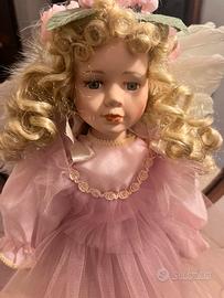 Bambole in porcellana stile Angelo-abito rosa