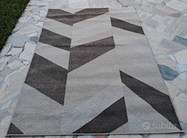 Tappeto moderno geometrico beige e marrone