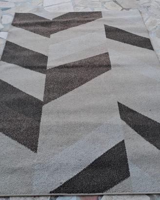 Tappeto moderno geometrico beige e marrone
