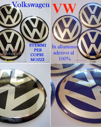 VOLKSWAGEN VW Copri Mozzi 9 cm 90 mm VW TAPPI LOGO