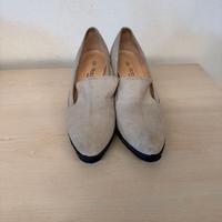 Mocassini De Robert-Camoscio Beige-Made in Italy