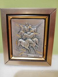 Quadretto argento 925 bassorilievo Ottaviani 9x8 c