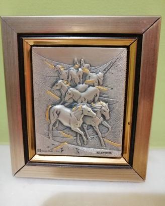 Quadretto argento 925 bassorilievo Ottaviani 9x8 c