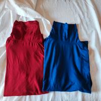 Set 2 magliette viscosa collo alto, maniche lunghe