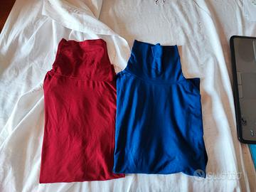 Set 2 magliette viscosa collo alto, maniche lunghe