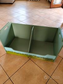 contenitore in legno per giocattoli 