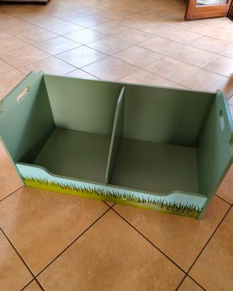 contenitore in legno per giocattoli 