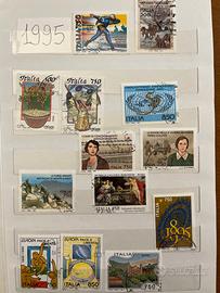 Francobolli italiani usati anni 1995-1996-1997