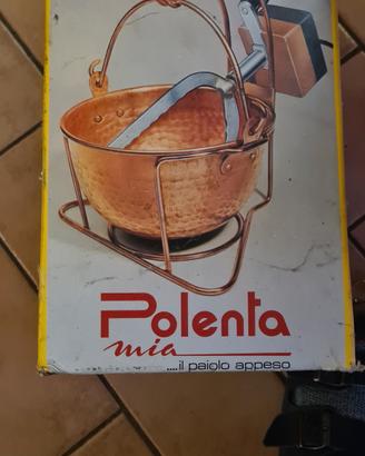 paiolo rame mescolatore polenta