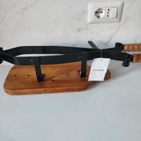morsa porta prosciutto legno e ferro battuto 
