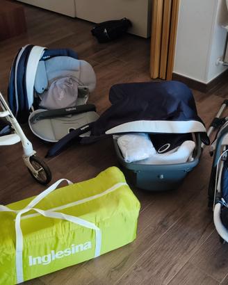 Trio Inglesina + seggiolino auto & letto campeggio