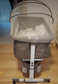 Culla co-sleeping con zanzariera grigia